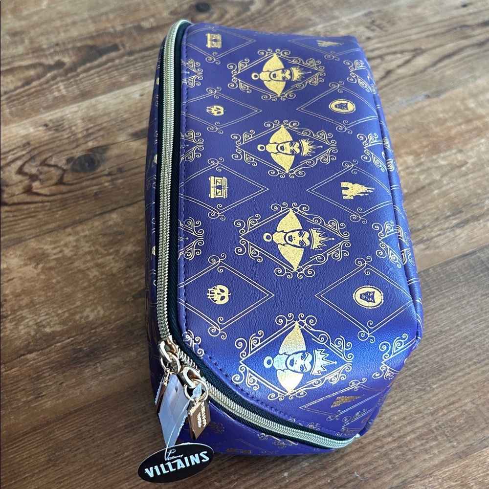 Bath and Body Disney Villains Purple and Gold Makeup Pouch